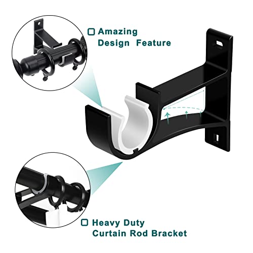 image for Gudui 6 Pack Curtain Rod Bracket, Heavy Duty Curtain Rod Holders Curta