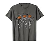 Spooky Dancing Pumpkin Head Skeletons T-Shirt
