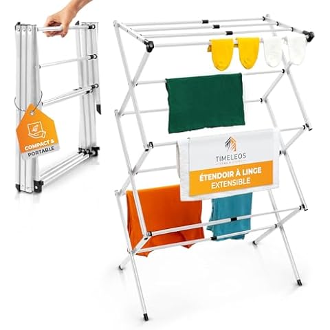 TIMELEOS Étendoir à Linge Pliable Cover
