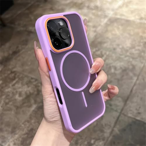 Coque iPhone 12 Pro Max violette mate protection arrière magnétique antichoc