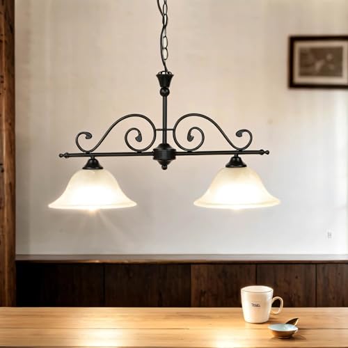 Licht-Erlebnisse mattschwarze Deckenleuchte mit Alabasterglas 1/4/755...