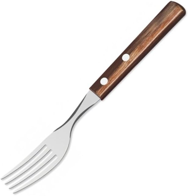 Tramontina Stainless Steel Dessert Fork with Treated Brown Polywood Handle