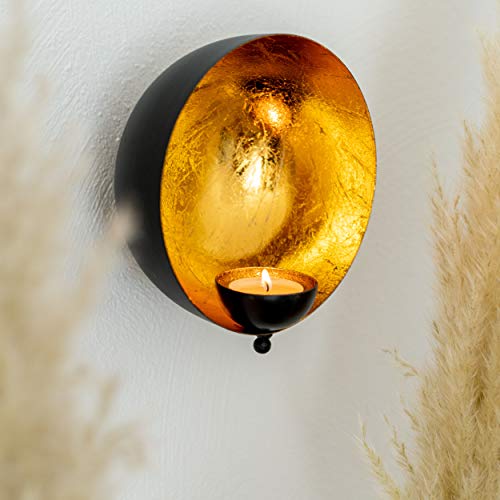 Teelichthalter Wand gold 2er Set, Wanddeko Metall, Deko Wohnzimmer, Deko gold für Weihnachten – Bild 8