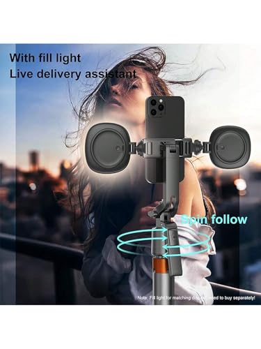Auto Face Tracking Phone Holder, 360° Rotation Phone Tripod with Wireless Remote and Phone Holder, Selfie Stick Tripod for iPhone、Android Phone, Applied to YouTube, Vlog/TIK Tok