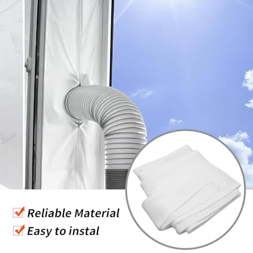 Hoypeyfiy 400CM Weiß Heißluftstopp Klimaanlage Fensterabdichtung, Geeignet für Wäschetrockner Ablufttrockne, Geeignet für Fenster Flügelfenster Dachfenster