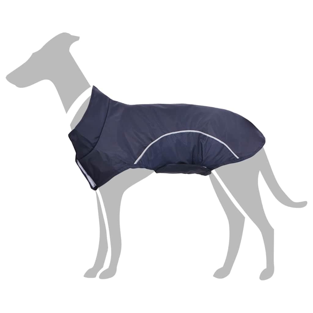 Impermeabile per cani, blu navy, in poliestere, 2XL, con strisce riflettenti, impermeabile, antivento e caldo, per autunno, inverno, all'aperto, passeggiate in caso di pioggia e neve