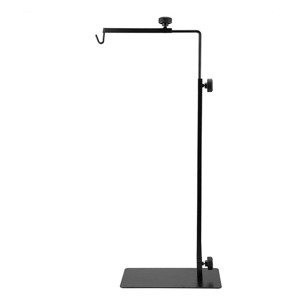 Reptile Lamp Stand, Stand Adjustable Floor Light Holder Landing Bracket Metal Support for Glass Terrarium Heating Shelf Base Black Practical Durable Home Pet
