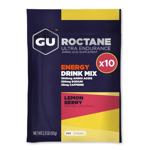GU Energy Roctane Energy &amp; Hydration Drink Mix, Lemon Berry, 10 Single Serving Packets