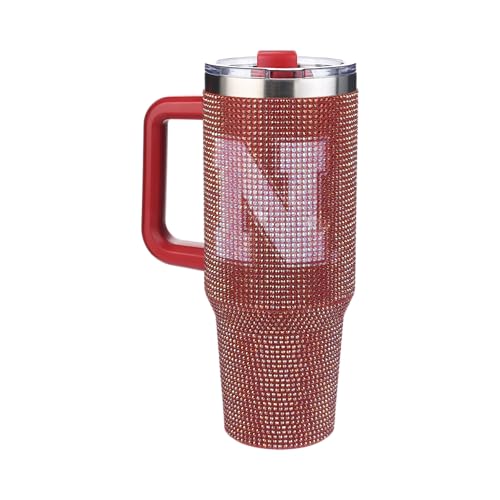 Image of The Memory Company Officially Licensed 40oz TC Bling Game Day Tumbler with Vintage Logo, University of Nebraska, Lincoln
