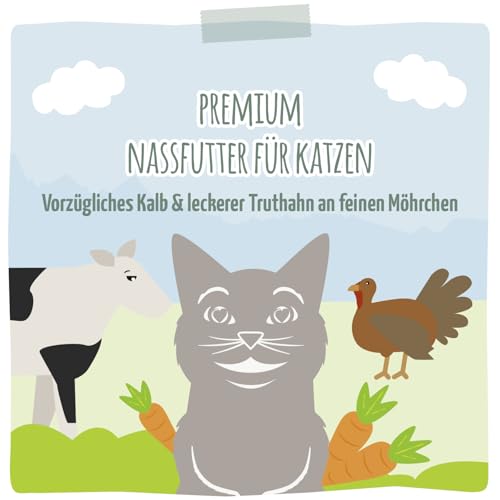 MjAMjAM - Premium Nassfutter für Katzen - Quetschie - vorzügliches Kalb & Truthahn an feinen Möhrchen, 12er Pack (12 x 125 g)… – Ansicht 5