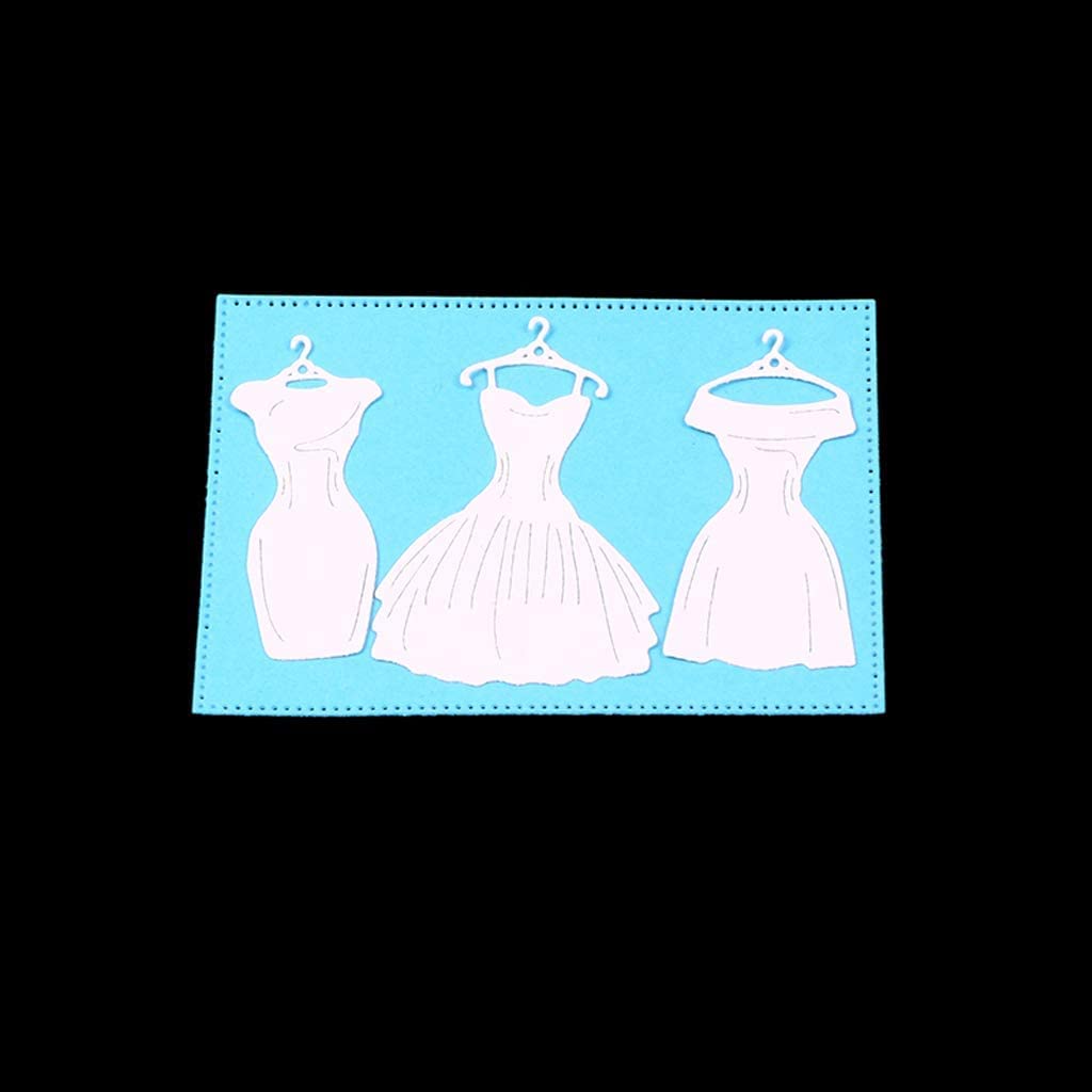 Dress Cutting Dies for Card Making,Dress Cutting Dies Cut Stencils for DIY Scrapbooking Photo Album Decorative Embossing Paper Dies for Card Making Templated+Cute Brooch Pin - Image 4