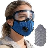 Generisch Maschera antipolvere, traspirante, anti-appannamento, protezione UV, copertura viso per la lavorazione del legno, per giardinaggio, lavori in interni ed esterni, officina e lavori di