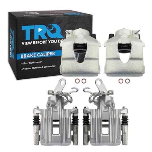 Image of TRQ Front and Rear Brake Caliper Set Zinc Coated Brackets Compatible with 2010-2011 Audi A3 A3 Quattro 2011-2014 Volkswagen Jetta