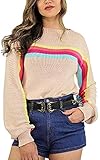 h&m kaschmirpullover damen Damen Stricken Pullover Loose Mode Sweater Winter Herbst Sweatshirt Warmer Langarm Mode Living Oberteile Strickpullover Casual Baumstickerei Bluse Top