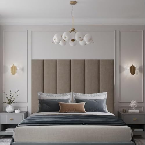 luxisleepltd Panels Upholstered Chennile Headboard for divan bed frame Single double king 20''/26''/30"/36''Tall (Naple Grey, 3ft-30''Tall)