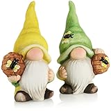 com-four® 2X gnomos en un Bonito diseño - gnomo de jardín, decoración primaveral, para Regalar - gnomo Decorativo, Interior y Exterior (2 Piezas - Enano - pequeño)