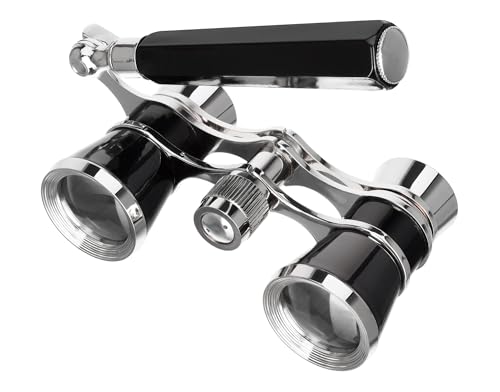 Levenhuk Broadway 325E 3x25 Kompaktes Leichtes Elegantes Opernglas – Vintage Lorgnette Theater Fernglas mit Verstellbarem Teleskopgriff, Schwarz