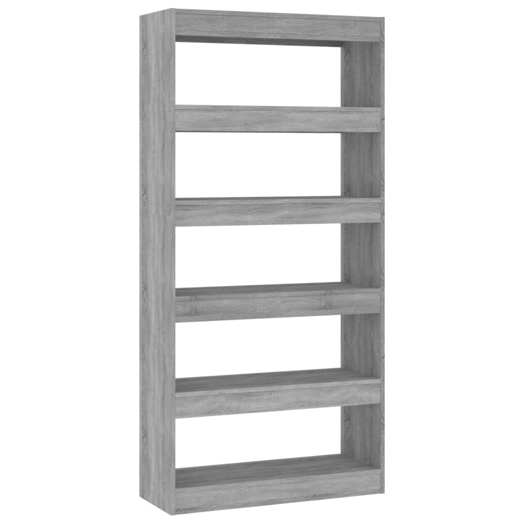 Bibliothek aus Holz, Ingenierie Sonoma, grau, Regal, Teiler | Großer Stauraum, vielseitig einsetzbar für Flur Wohnzimmer, einfache Reinigung mit feuchtem Tuch