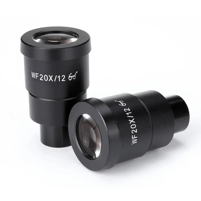 2 szt. WF10X WF15X WF20X mikroskopowe okulary do mikroskopu stereoskopowego szerokie pole wysoki okular obiektyw akcesoria do oczu (kolor: WF20X12mm)