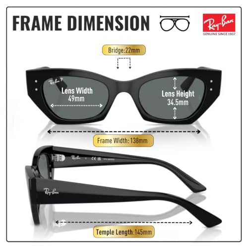 Image of Ray-Ban RB4430 ZENA BIO-BASED Shape Sunglasses with Official Eyewear Kit