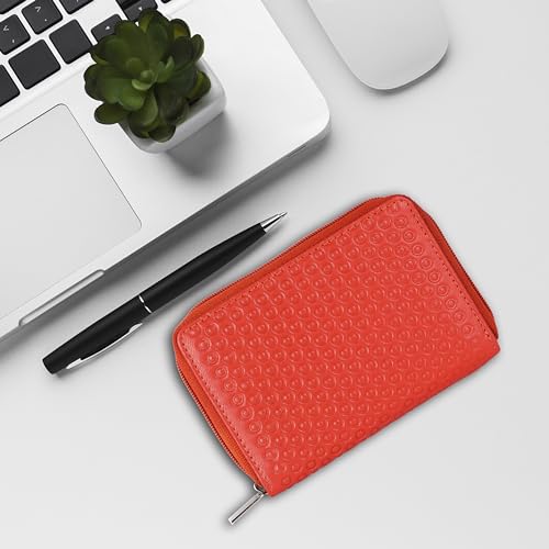 Genuine Leather 17 Credit or Debit Card Holder | Unisex RFID Blocking Card Holder Handcrafted I Multiple Credit/Debit Card Slots…, Orange, Modern, MW0342