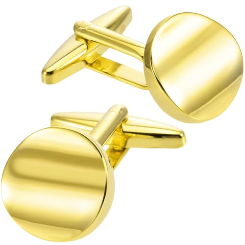 Mancuernillas redondas con diseño ondulado para hombre y mujer miniatura 1