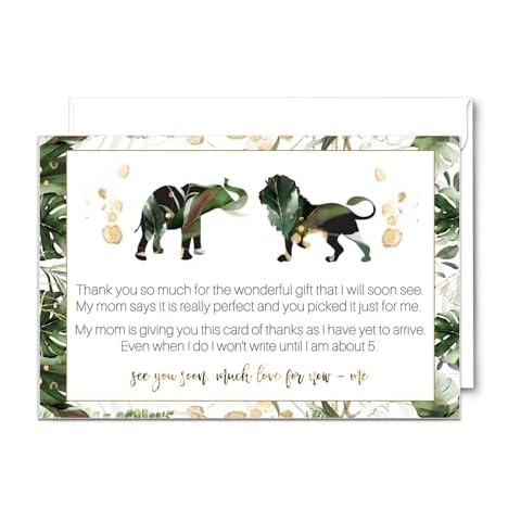 Tropical Jungle Baby Shower Thank You Cards Set Cover