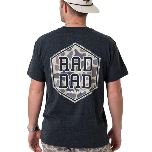 Burlebo Short Sleeve Tee - Rad Dad Deer Camo - Heather Black
