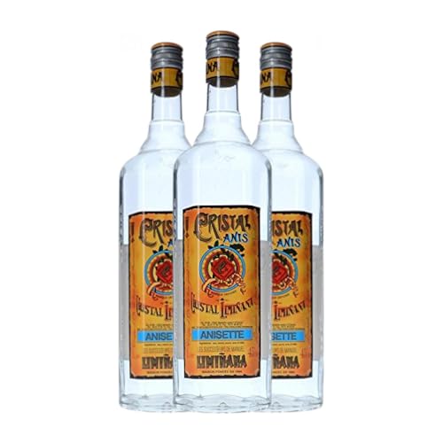 Anisado Cristal Anís Seco Botella Misil 1 L (Caja de 3 Botella Misil de 1 L)