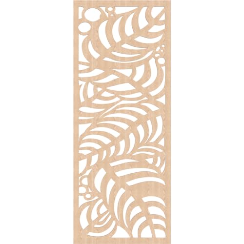 Image of 31 3 /8 inchW x 79 3 /8 inchH x 3 /8 inchT Mills Decorative Fretwork Wood Wall Panels, Red Oak