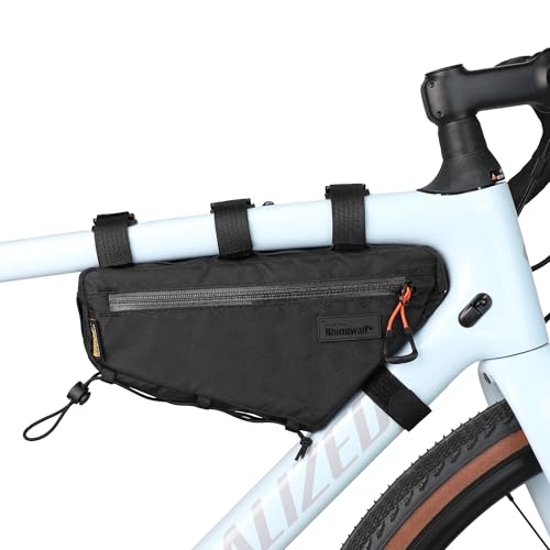 Rhinowalk Bicycle Front Frame Bag Bike Under Top Tube Triangle Bag Lightweight 1.7L Cycling Accessories Nylon Pack Pouch for Mountain Road Bike(Black)