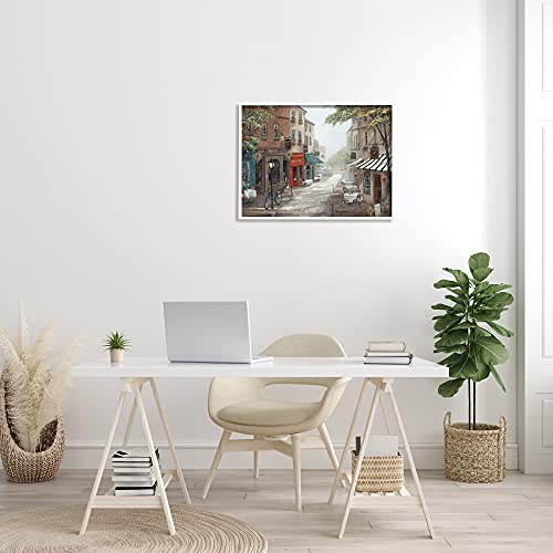 Image of 'Classic European Urban Street Vintage Bistro'| Framed Giclee Art | Stupell Industries | White, 30 x 24 Inches, Easy to Hang and Sturdy, Made in USA, by Ruane Manning