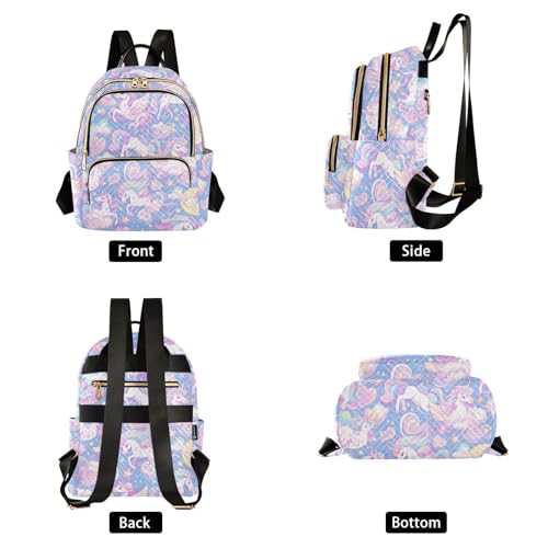 Mochila de negocios de 30,5 cm pequeña para mujer con estampado de unicornio 2