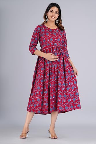 Image of Shantika Women's Maternity Dress Feeding Kurti with Zippers