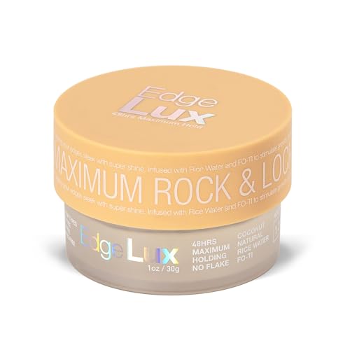 Edge Lux Coconut Edge Control Gel with Castor Oil, Keratin, Biotin, and Olive Oil - 48 Hour Maximum Hold, Non-Flaking, Non-Greasy, Scented, Conditioning Styling Gel for All Hair Types, 1 Ounce