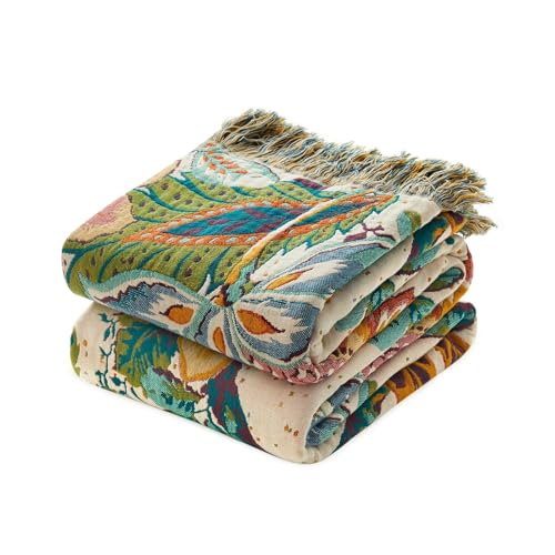 Image of LUTBM Boho Throw Blanket for Bed 60 inchx80 inch, All Season Cotton Couch Blankets