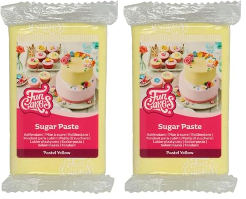 FunCakes Pasta de Azúcar Amarillo Pastel 250 g (Paquete de 2)