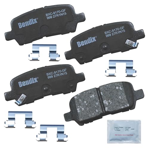 Image of Bendix Priority1 CFC999 Ceramic Rear Brake Pads for Buick Allure 2009-2005, LaCrosse 2009-2005, Chevrolet Impala 2013-2011, Impala 2016-2015, Impala Limited 2016-2014, Pontiac Grand Prix 2008-2004