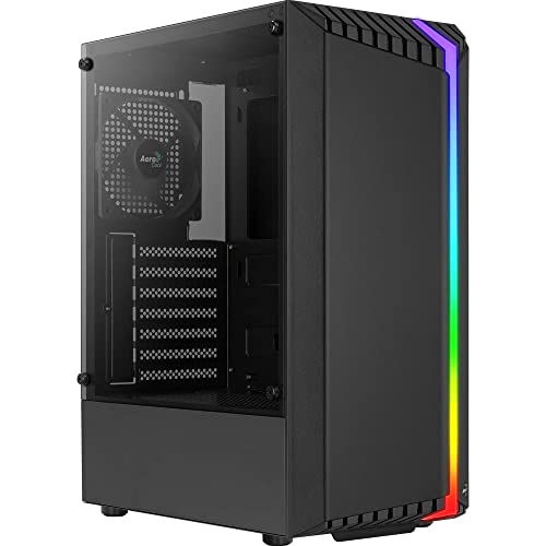 DESIGN ED ESTETICA: Con un design RGB unico e originale, sarete in grado di visualizzare l'interno del vostro impianto attraverso l'intero pannello laterale in vetro temperato che vi permetterà di godere dell'illuminazione della vostra scatola e darà vita alla vostra scrivania; Design nero