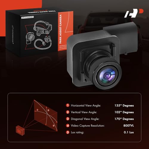 Image of A-Premium Rear View Backup Camera C.A.P.A. Compliant Compatible with Ford | Parking Camera for F-150 2018-2020 - Replace# FO1960166C, JL3C19G490-B, JL3Z19G490L