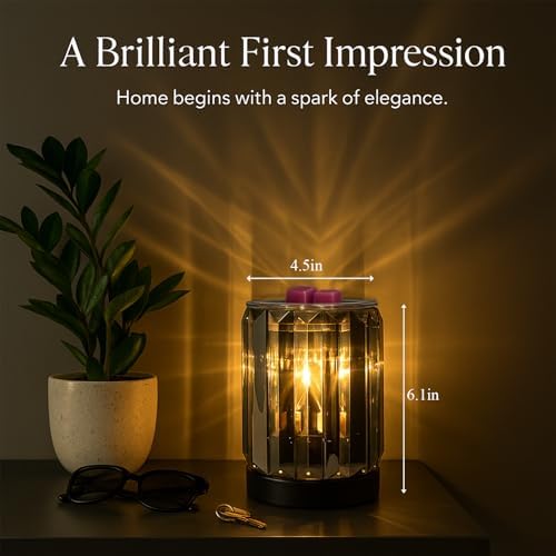 Leyoue Wax Melting Heater Electric Burning Burner Electric Essential Oil Warmer Incense Wax Melt Warmer Night Light Aroma Decorative Lamp for Gifts & Decor(Ironwork Crystal) - Thumbnail 4