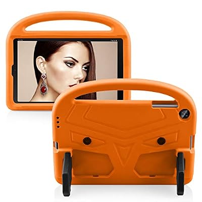 Compatible with Samsung Galaxy Tab A 10.1 2019 Model SM-T510 / T515 / T517 Kids Case,Lightweight EVA Shockproof Cute Protective Case,Handle Stand Tablet Cover(Orange)
