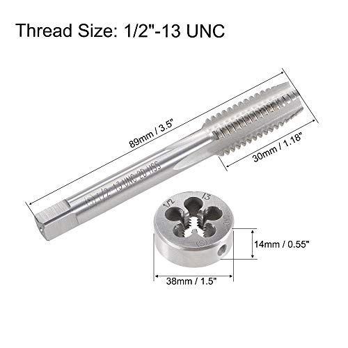 Macho de rosca y matriz UNC de 1/2"-13 HSS con acabado rectificado de alta resistencia 3