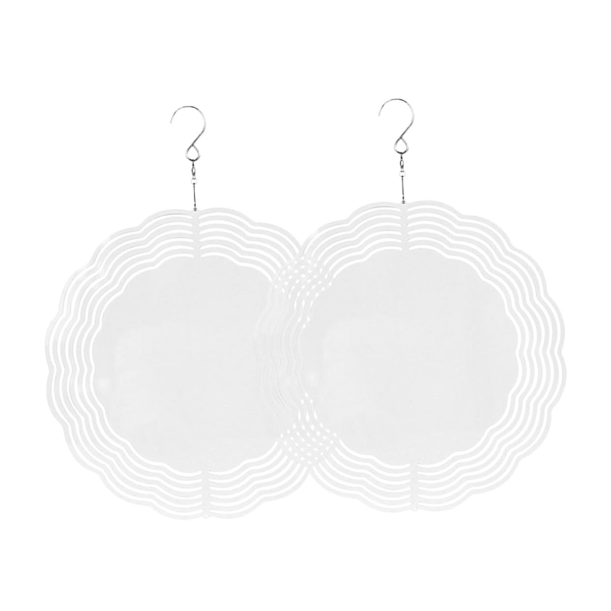 Kisangel 2Pcs Sublimation Blank Wind Spinner DIY Hanging Ornament for Outdoor Garden Window Decor Metal Spinner Pendant Easy to Install with Hook Unique Design