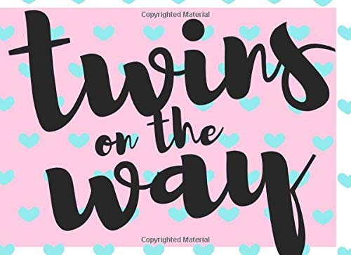 Twins On The Way: Baby Shower Guest Book (8.25" x 6") Blank Pages Medium Size for Guests to Write In, Message and Memory Pink and Blue Polka Dot ... BabyQ, Welcome to The World, Celebration Part