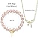 Qiuseadu Bow Coquette Beaded Bracelet Necklace Set for Women(Pink)