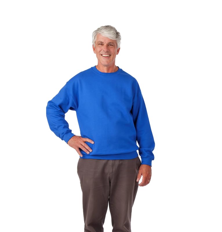 Comfort Blend Fleece Sweatshirt - Cotton Long Sleeve Shirt Men - Assorted Color Adaptive Clothing for Men