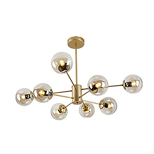 Plafonnier doré Sputnik LED 16 verres pour illuminer vos dîners en salle à manger