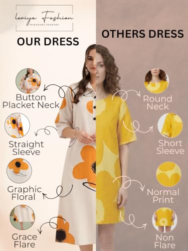 Image of Leriya Fashion Mini Dress for Women | One Piece Dresses for Womens |Mini Dresses Rayon for Women Stylish |Summer Casual Outfit Wear Events, Date & Evening Look |Tunic Shirts for Women