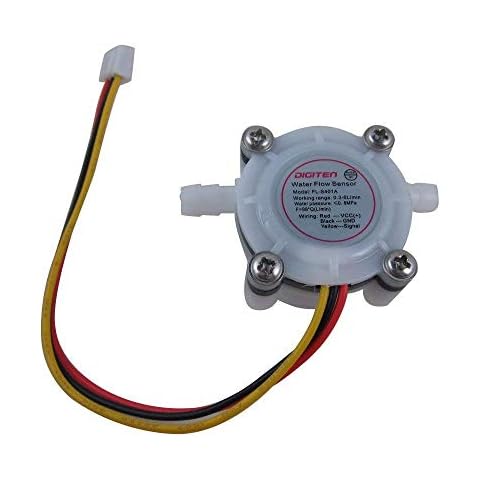Digiten G1/4 Zoll Wasserdurchflusssensor, Hall-Effekt-Sensor, Durchflussmesser, Zähler, Anschluss Schlauch, 0,3-6 l/min - Arduino, Raspberry Pi und Umkehrosmosefilter kompatibel Cover